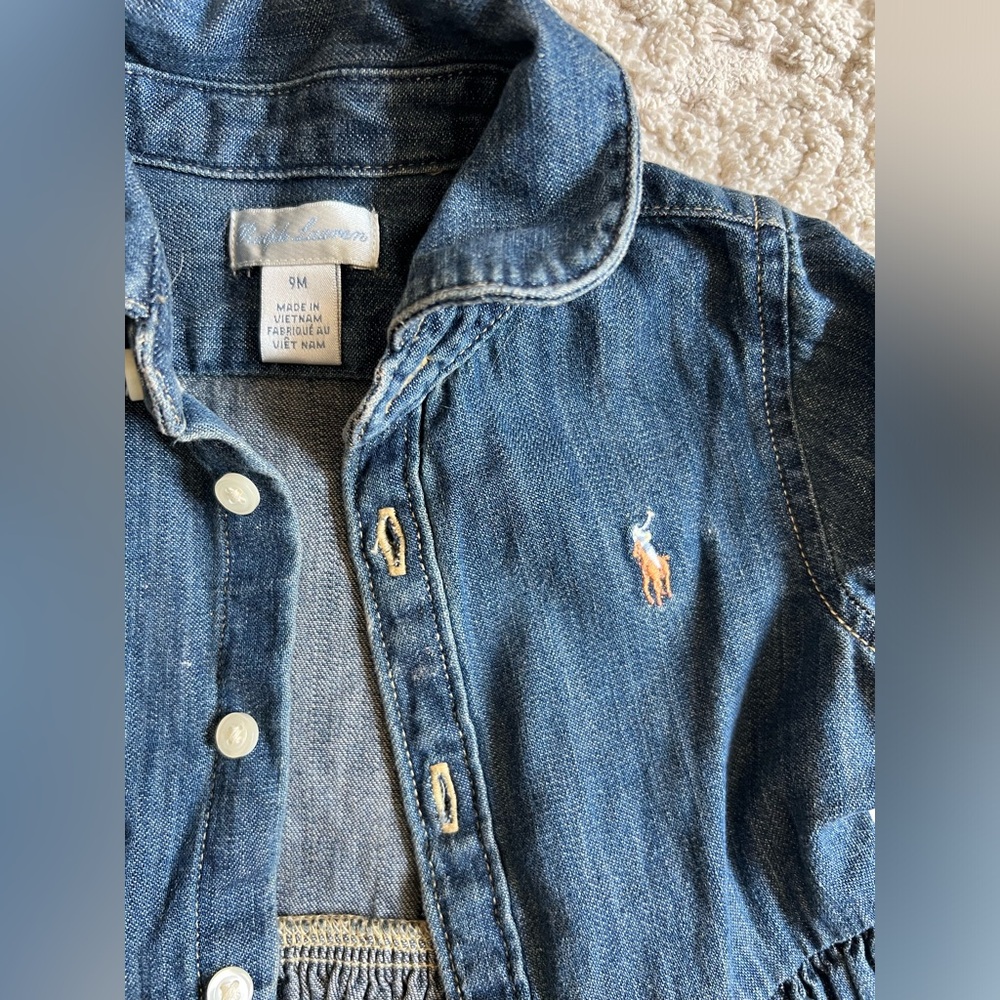Ralph Lauren | Baby Denim Dress and Bloomers | 9months - Picture 3 of 5
